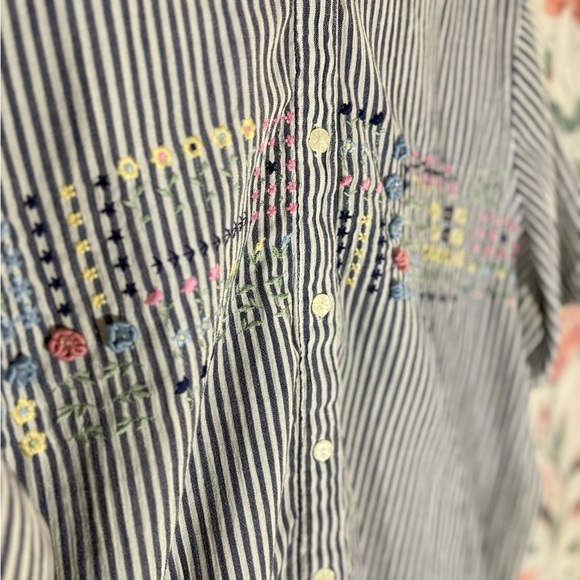 Vintage Koret Blue and White Button Down Shirt - Picture 5 of 10